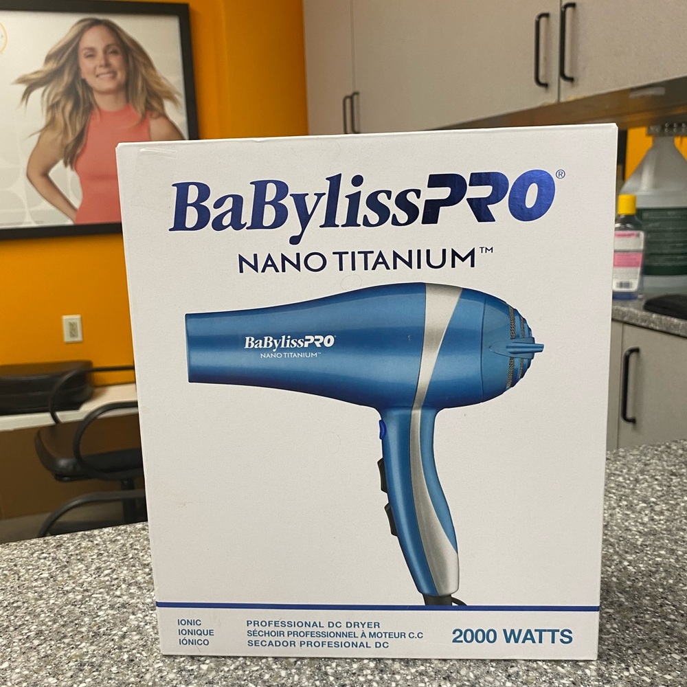 BaBylissPRO Nano Titanium Hair Dryer - Blue and Silver